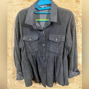 Wishlist Apparel Corduroy Button Down Blouse/Shacket -S/M